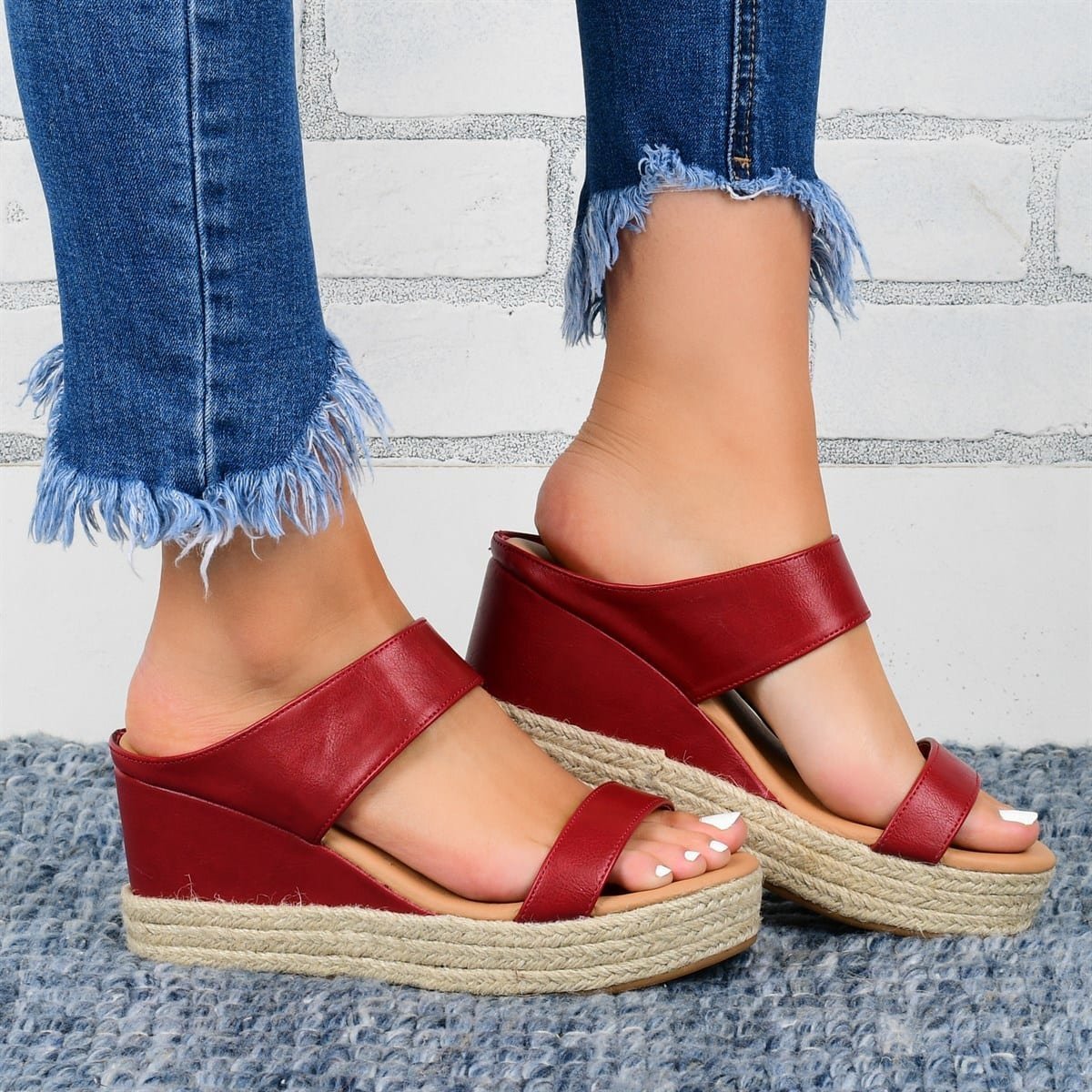 Wedge Heel Slippers Casual Sandals Wedge Heel Shoes