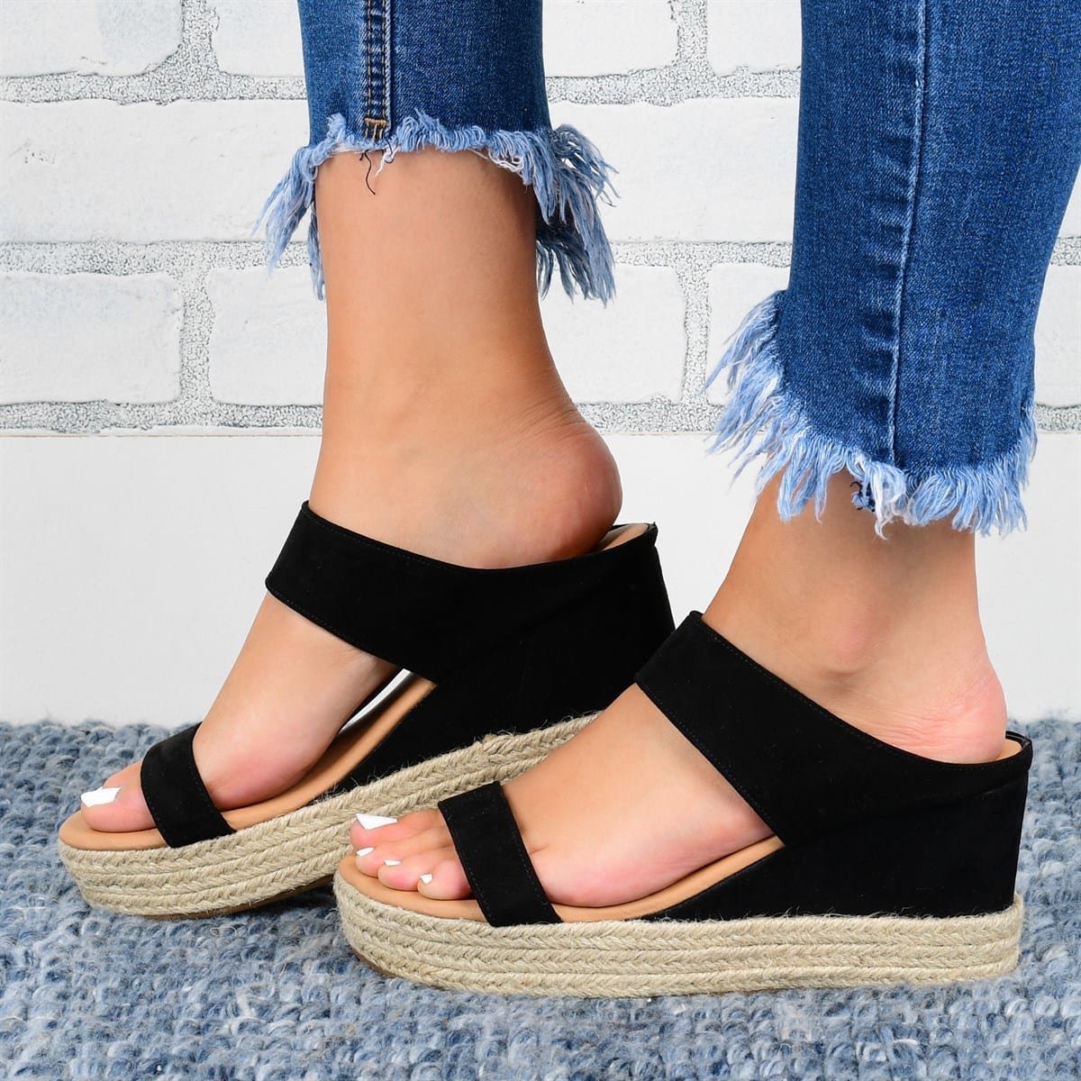 Wedge Heel Slippers Casual Sandals Wedge Heel Shoes