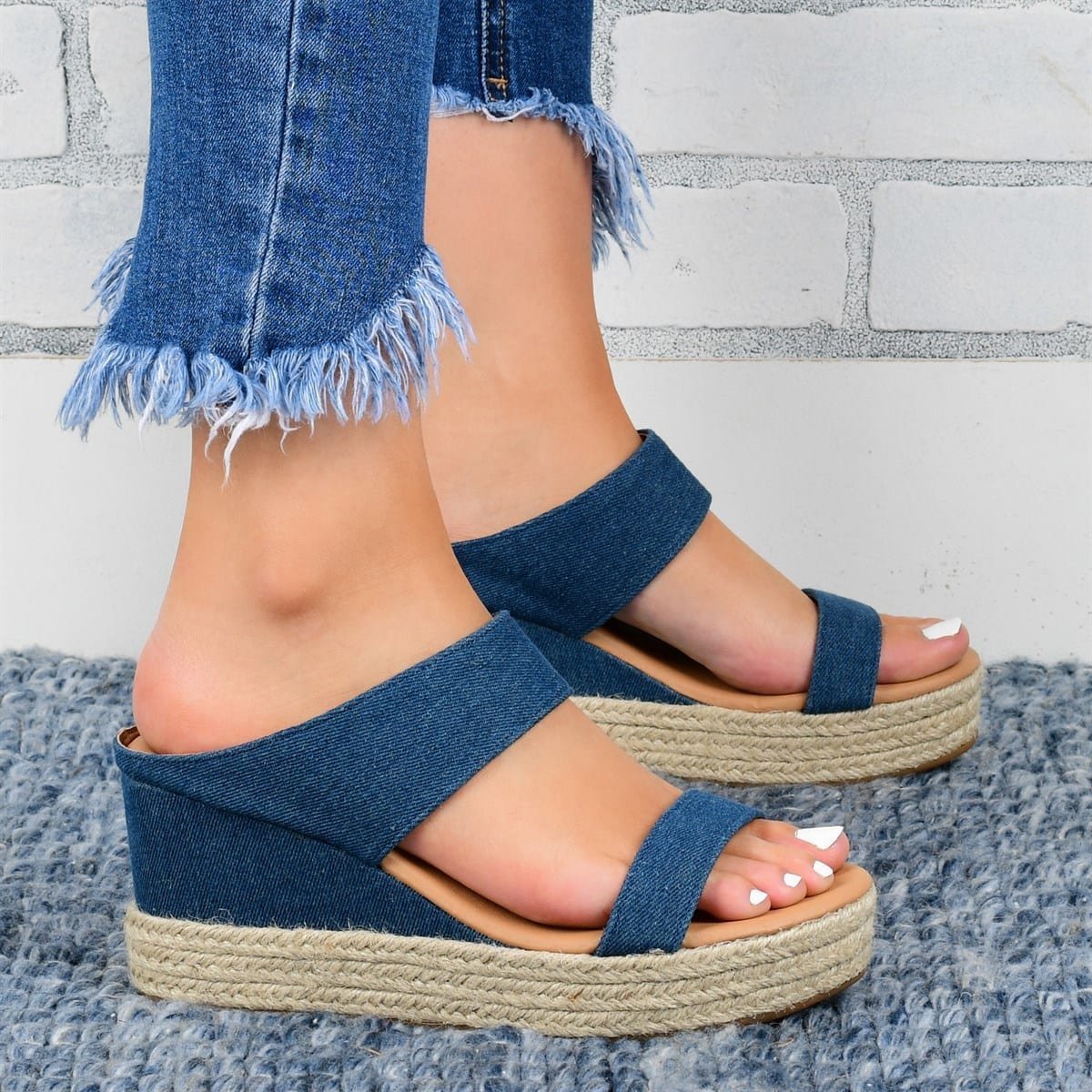 Wedge Heel Slippers Casual Sandals Wedge Heel Shoes