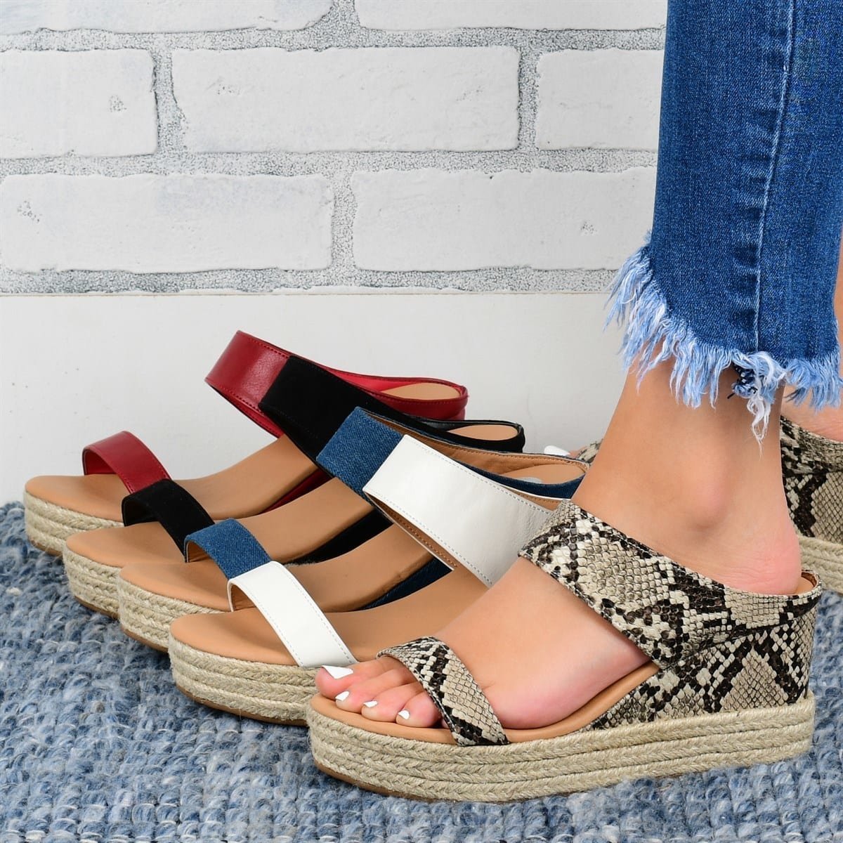 Wedge Heel Slippers Casual Sandals Wedge Heel Shoes