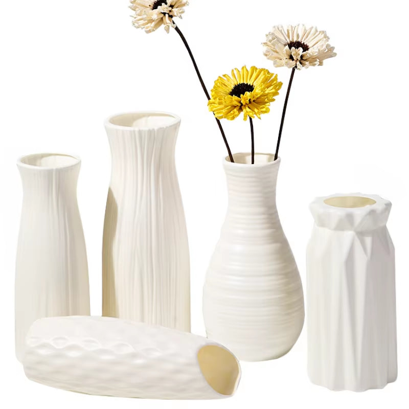 Home Nordic Plastic Vase Simple Small Fresh Flower Pot Storage Bottle for Flowers Living Room Modern Home Decoration Ornaments