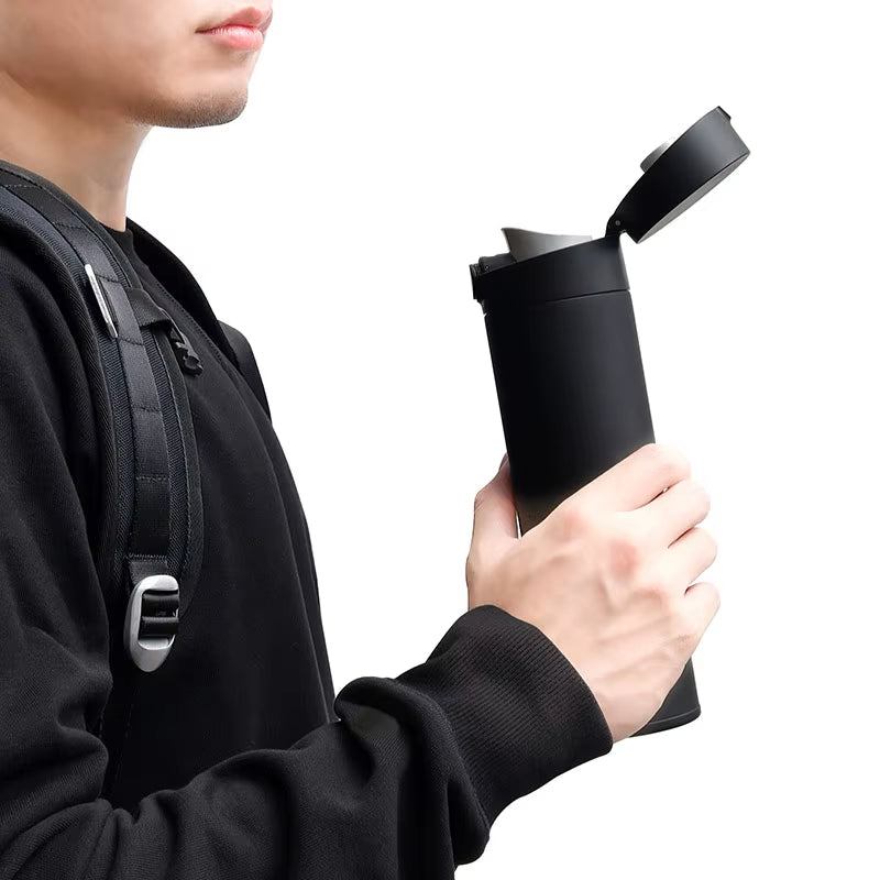 Water Cup 2 Generation 480Ml Thermos Keep Warm/Cold Cup Travel Portable 316L Stainless Steel Lock Design Single Hand Open