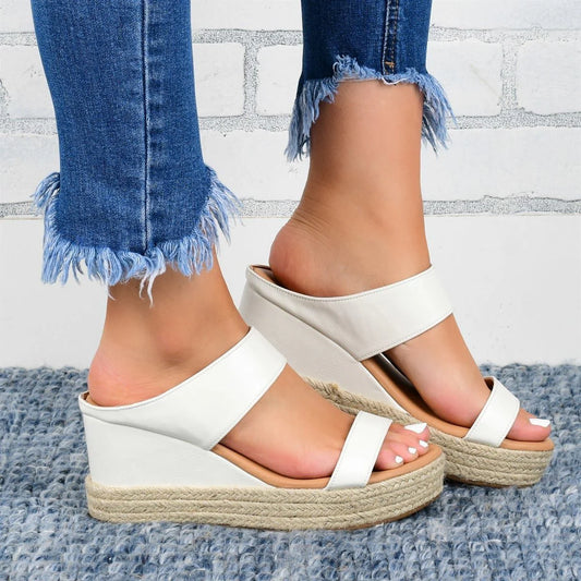 Wedge Heel Slippers Casual Sandals Wedge Heel Shoes